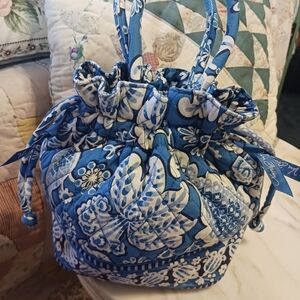 Vintage Vera Bradley Blue Lagoon Hobo Bag, 2011 Retired Quilted Cotton Purse